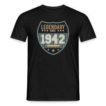 anniversary 1942 legendary 80 years - Men's T-Shirt - black - Front - AI Model Male 178 light (178cm)