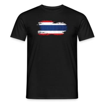Thailand - Nationalfahne, Pinseleffekt - Männer T-Shirt - Schwarz - Vorne - AI Model Male 178 light (178cm)