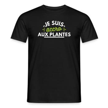 Je suis accro aux plantes - T-shirt homme - noir - Devant - AI Model Male 178 light (178cm)