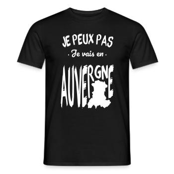 Je peux pas je vais en Auvergne - T-shirt homme - noir - Devant - AI Model Male 178 light (178cm)