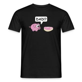 Papa | Porc, Grillades, Grillades, Fête, Steak - T-shirt homme - noir - Devant - AI Model Male 178 light (178cm)