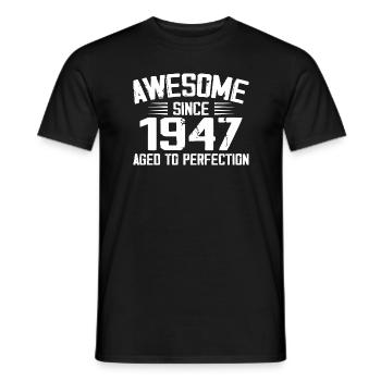 Vintage 1947 Cadeau 77e Anniversaire 1947 - T-shirt homme - noir - Devant - AI Model Male 178 light (178cm)