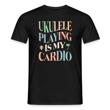 Jouer du ukulélé est mon cardio - T-shirt homme - noir - Devant - AI Model Male 178 light (178cm)