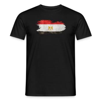 Egypt - National Flag, Brush Effect - Men's T-Shirt - black - Front - AI Model Male 178 light (178cm)