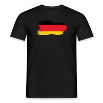 Germany - National Flag, Brush Effect - Men's T-Shirt - black - Front - AI Model Male 178 light (178cm)