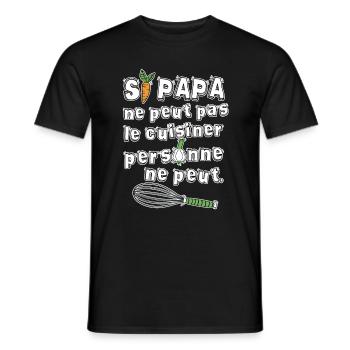 si papa ne peut cuisiner legumes - Männer T-Shirt - Schwarz - Vorne - AI Model Male 178 light (178cm)