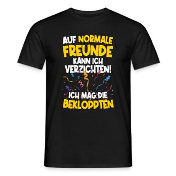 Bekloppte Freunde sind besser als Normale Spaß - Männer T-Shirt - Schwarz - Vorne - AI Model Male 178 light (178cm)