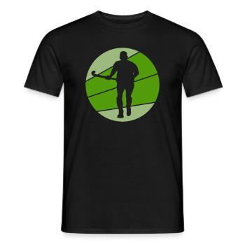 hockey field hockey players artificial turf hockey zone - Men's T-Shirt - black - Front - AI Model Male 178 light (178cm)