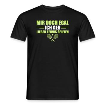 Mir doch egal Ich geh lieber Tennis spielen - Männer T-Shirt - Schwarz - Vorne - AI Model Male 178 light (178cm)