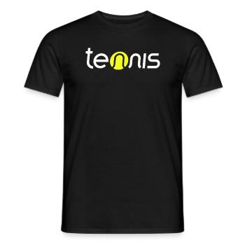 Tennis - Men's T-Shirt - black - Front - AI Model Male 178 light (178cm)