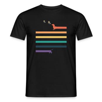 Cool papillon teckel design cadeau - T-shirt homme - noir - Devant - AI Model Male 178 light (178cm)