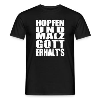 Hopfen und Malz, Gott erhalt's. Spruch Bier Lustig - Männer T-Shirt - Schwarz - Vorne - AI Model Male 178 light (178cm)