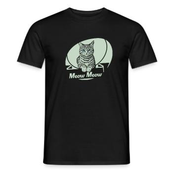 meow meow - Männer T-Shirt - Schwarz - Vorne - AI Model Male 178 light (178cm)