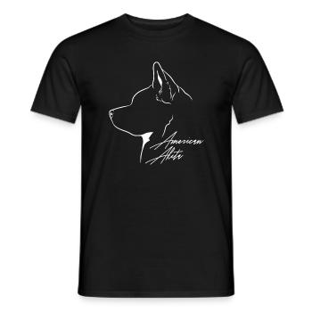 American Akita Profil Hunde Hund Wilsigns - Männer T-Shirt - Schwarz - Vorne - AI Model Male 178 light (178cm)