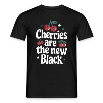Kirsche Kirschen Früchte Essen - Männer T-Shirt - Schwarz - Vorne - AI Model Male 178 light (178cm)