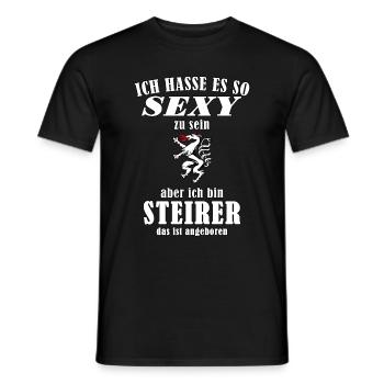Sexy Steirer – Es ist einfach angeboren - Männer T-Shirt - Schwarz - Vorne - AI Model Male 178 light (178cm)