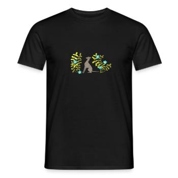 Carillon éolien avec des fleurs - T-shirt homme - noir - Devant - AI Model Male 178 light (178cm)