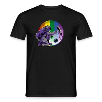 Astronaute LGBTQ - T-shirt homme - noir - Devant - AI Model Male 178 light (178cm)