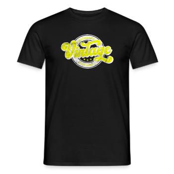 Légendaire vêtements vintage denim rétro jaune - T-shirt homme - noir - Devant - AI Model Male 178 light (178cm)