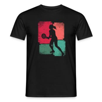 Joueur de Padel Padel Tennis Retro Femmes Padel - T-shirt homme - noir - Devant - AI Model Male 178 light (178cm)