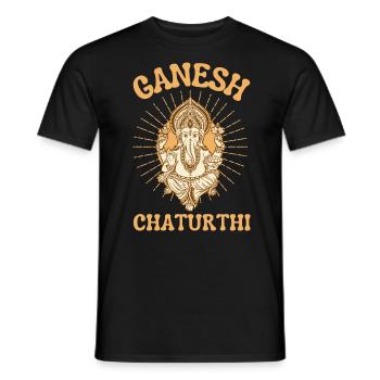 Ganesh Chaturthi Hidouisme - T-shirt homme - noir - Devant - AI Model Male 178 light (178cm)
