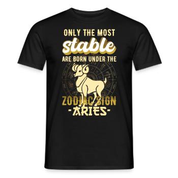 Zodiac Sign Aries Stars Gift - Men's T-Shirt - black - Front - AI Model Male 178 light (178cm)