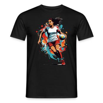 Handball Woman Streetwear Iconic Style - Men's T-Shirt - black - Front - AI Model Male 178 light (178cm)