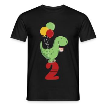 Zweiter Geburtstag Junge T Rex Dinosaurier - Männer T-Shirt - Schwarz - Vorne - AI Model Male 178 light (178cm)