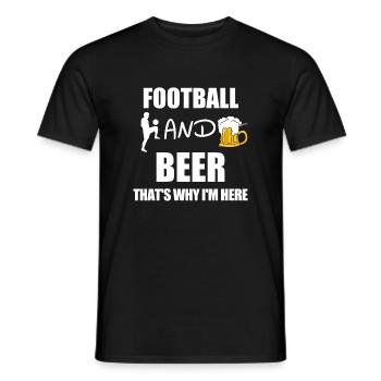Football et bière c'est pourquoi je suis là - T-shirt homme - noir - Devant - AI Model Male 178 light (178cm)