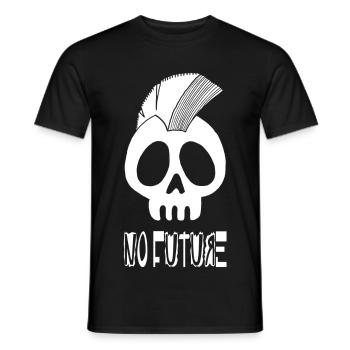 Tête de mort punk blanc - T-shirt homme - noir - Devant - AI Model Male 178 light (178cm)