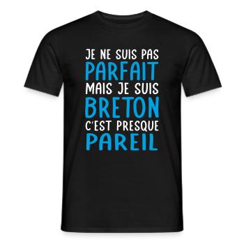 Je ne suis pas parfait mais je suis Breton - T-shirt homme - noir - Devant - AI Model Male 178 light (178cm)