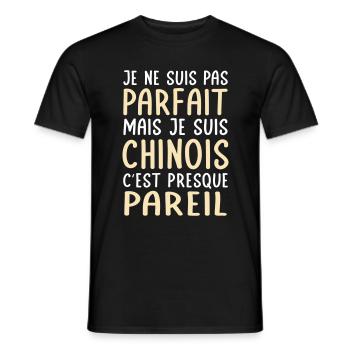 Je ne suis pas parfait mais je suis Chinois - T-shirt homme - noir - Devant - AI Model Male 178 light (178cm)