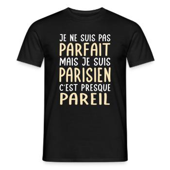 Je ne suis pas parfait mais je suis Parisien - T-shirt homme - noir - Devant - AI Model Male 178 light (178cm)