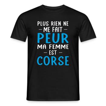 Rien ne me fait peur ma femme est Corse - T-shirt homme - noir - Devant - AI Model Male 178 light (178cm)