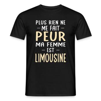 Rien ne me fait peur ma femme est Limousine - T-shirt homme - noir - Devant - AI Model Male 178 light (178cm)