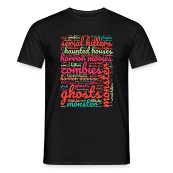 Horror Movie Addict et Horror Movie Fan Design - T-shirt homme - noir - Devant - AI Model Male 178 light (178cm)