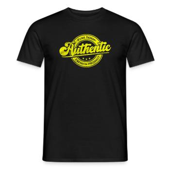 Authentic pure denim premium product vintage retro - Men's T-Shirt - black - Front - AI Model Male 178 light (178cm)