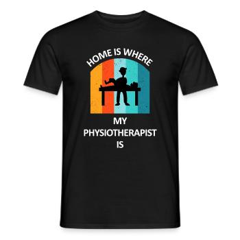 Physiotherapist Humorous Gift Saying Funny - Men's T-Shirt - black - Front - AI Model Male 178 light (178cm)