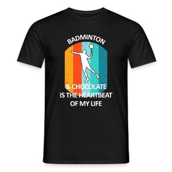 Badminton Federball Badmintonspieler Schokolade - Männer T-Shirt - Schwarz - Vorne - AI Model Male 178 light (178cm)