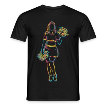 Croquis de pom-pom girl - T-shirt homme - noir - Devant - AI Model Male 178 light (178cm)
