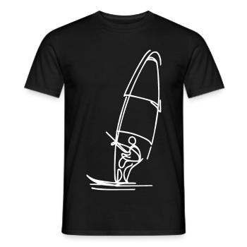 Windsurfing Sketch - Men's T-Shirt - black - Front - AI Model Male 178 light (178cm)