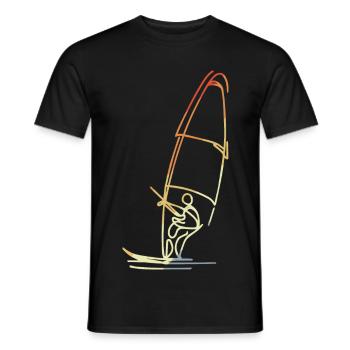 Planche à voile Croquis Vintage - T-shirt homme - noir - Devant - AI Model Male 178 light (178cm)