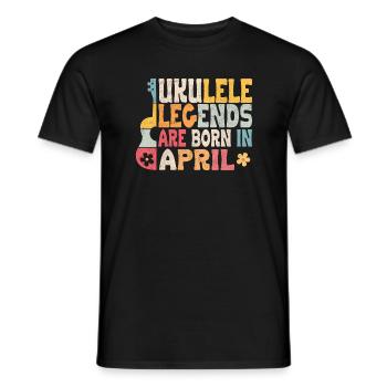 Ukulele Legends are born in April - Männer T-Shirt - Schwarz - Vorne - AI Model Male 178 light (178cm)