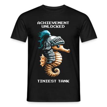 Achievement: smallest tank | Seahorse - Men's T-Shirt - black - Front - AI Model Male 178 light (178cm)