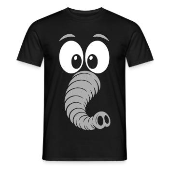 Elephant | Big Face Costume Carnival Disguise - Men's T-Shirt - black - Front - AI Model Male 178 light (178cm)