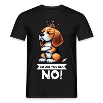 Before You Ask Beagle Beaglebesitzer Beaglehalter - Männer T-Shirt - Schwarz - Vorne - AI Model Male 178 light (178cm)