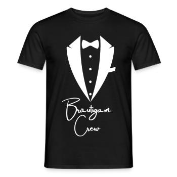 Équipe de mariés pour la fête de garçon - T-shirt homme - noir - Devant - AI Model Male 178 light (178cm)
