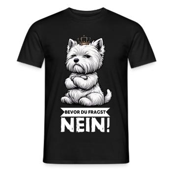 Avant que vous ne demandiez, pas de Westie Westland Terrier - T-shirt homme - noir - Devant - AI Model Male 178 light (178cm)