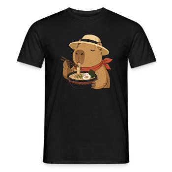 Capybara Ramen: Kawaii japanische Köstlichkeit - Männer T-Shirt - Schwarz - Vorne - AI Model Male 178 light (178cm)