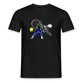 tennis 9 - T-shirt homme - noir - Devant - AI Model Male 178 light (178cm)